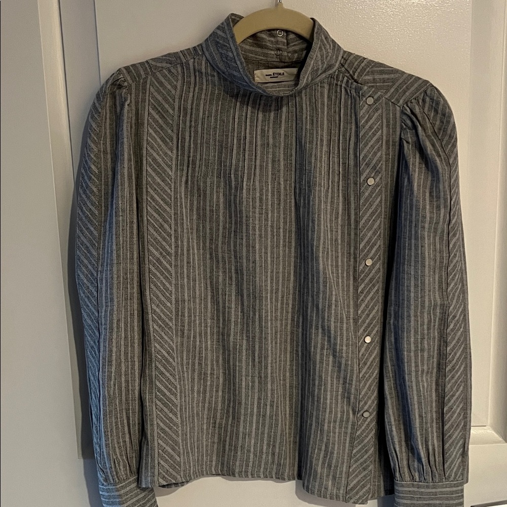 Isabel Étoile Marant Charcoal Striped Blouse